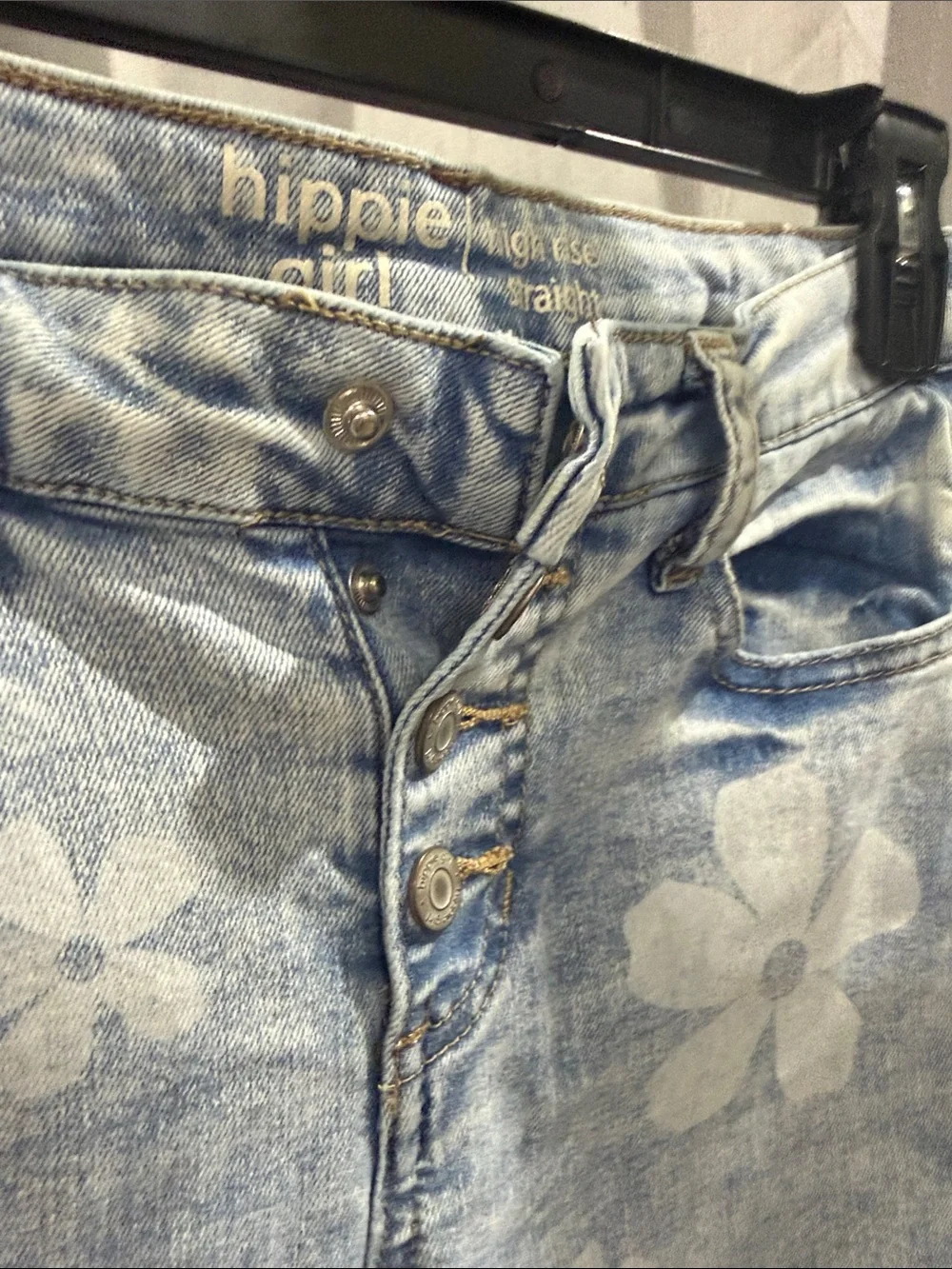 Hippie Rose Pale Blue Floral Skinny Jeans
